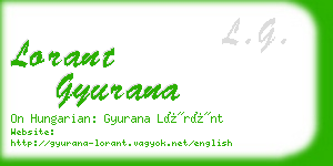 lorant gyurana business card